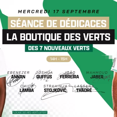Les 7 néo-Verts en dédicaces à la Boutique ce mercredi !